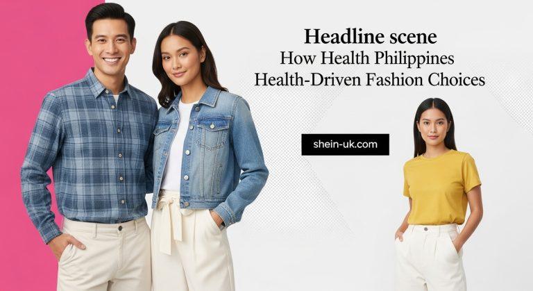 Editorial photo illustrating health, fashion, and data interplay in a Philippine urban setting.