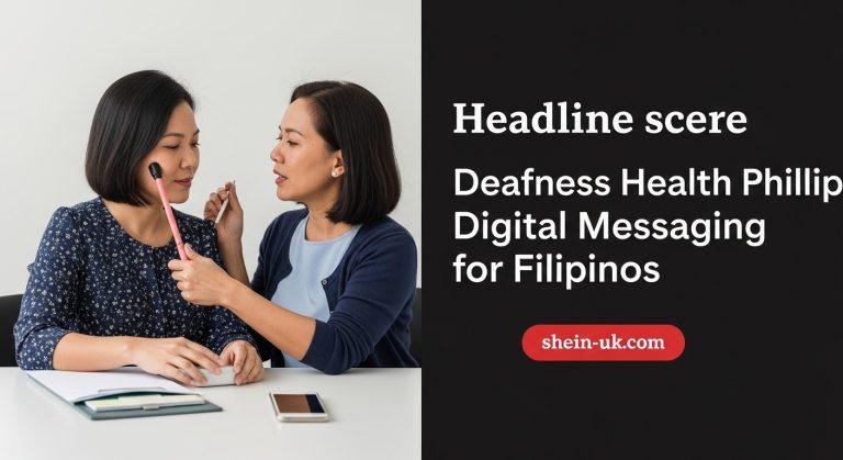 Filipino shopper with hearing aid in a bright, inclusive retail space signaling accessible health messaging