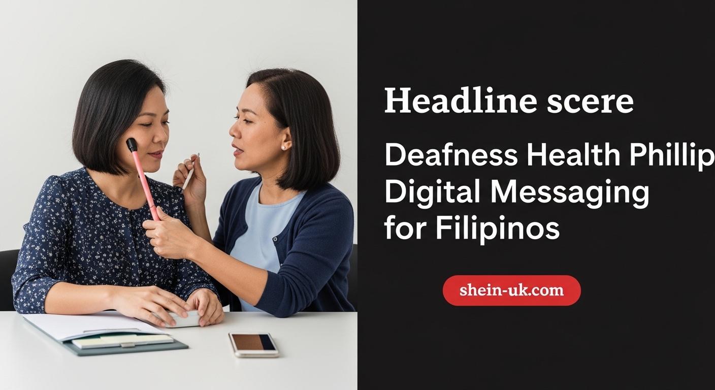 Filipino shopper with hearing aid in a bright, inclusive retail space signaling accessible health messaging