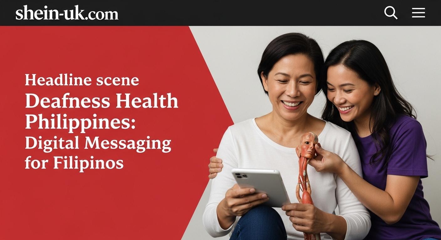 Filipino shopper with hearing aid in a bright, inclusive retail space signaling accessible health messaging