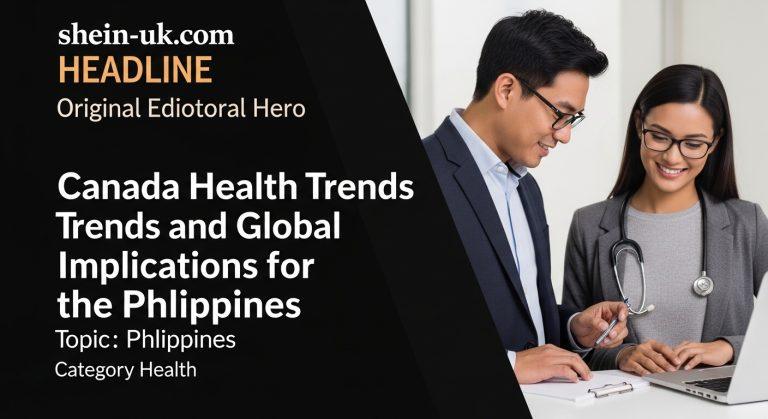 Global health policy context with Canada and Philippines imagery in a newsroom setting.