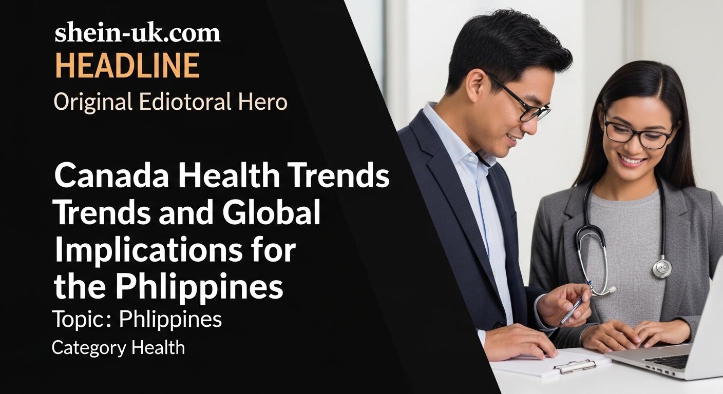 Global health policy context with Canada and Philippines imagery in a newsroom setting.