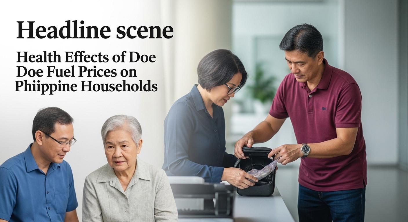 Editorial illustration of health impact of fuel price changes in the Philippines